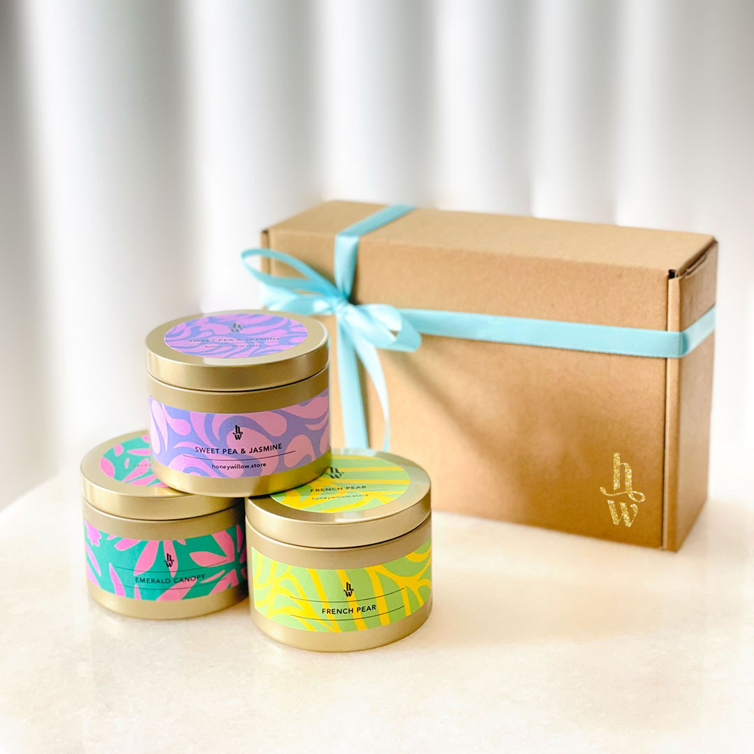 Honey Willow Brass Soy Candle Tins