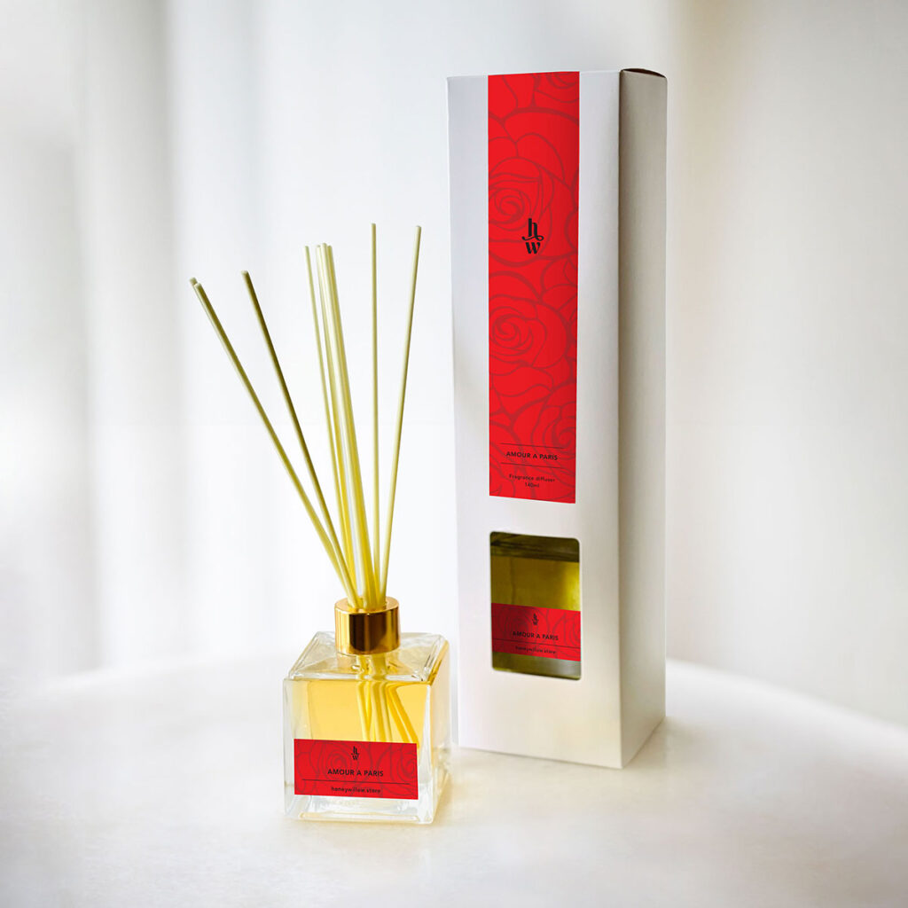 Honey Willow Amour a Paris reed diffuser, 140ml eco-friendly home fragrance