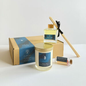 Honey Willow Midnight Noir gift box, eco-friendly home fragrance