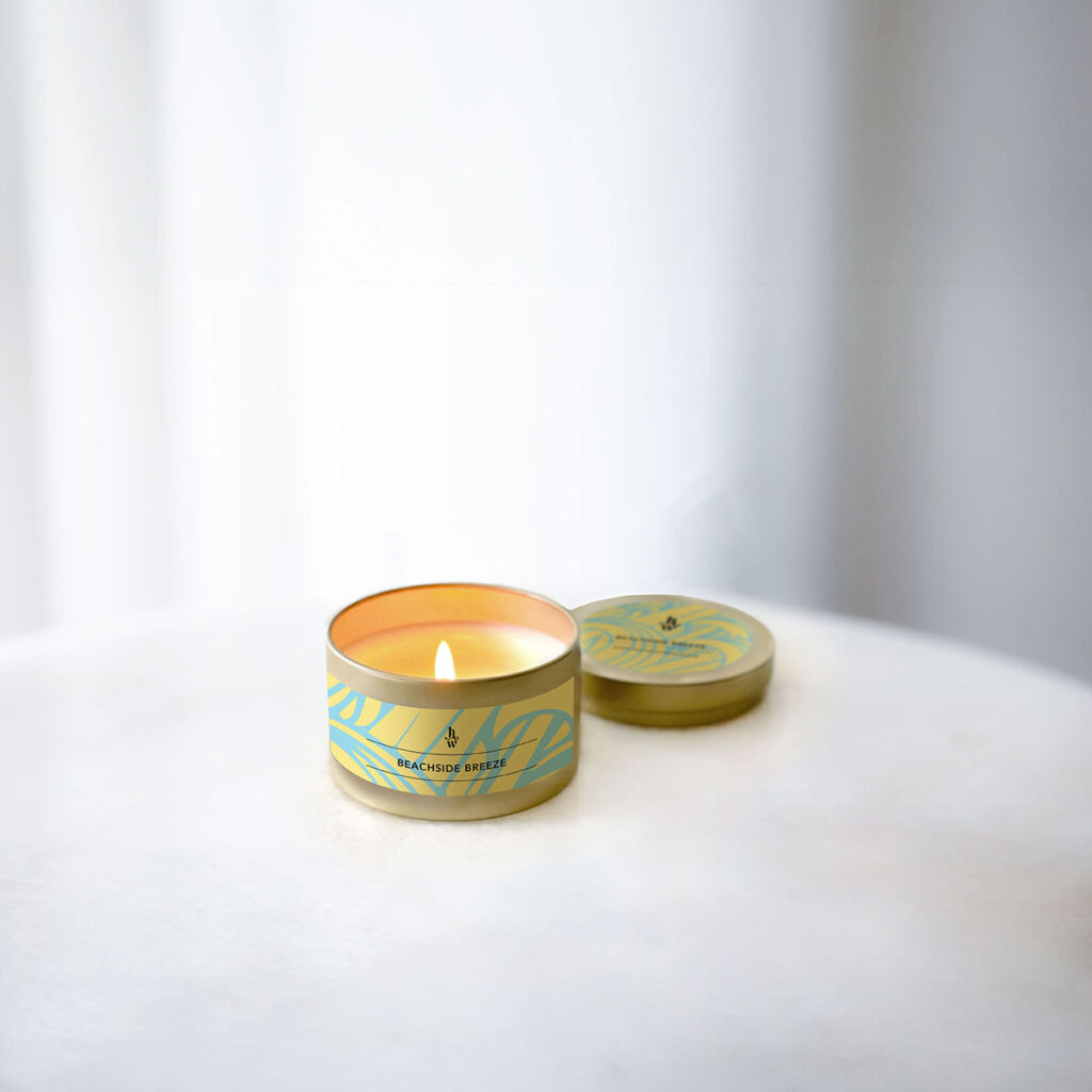Honey Willow Beachside Breeze candle tin, 120g eco-friendly home fragrance